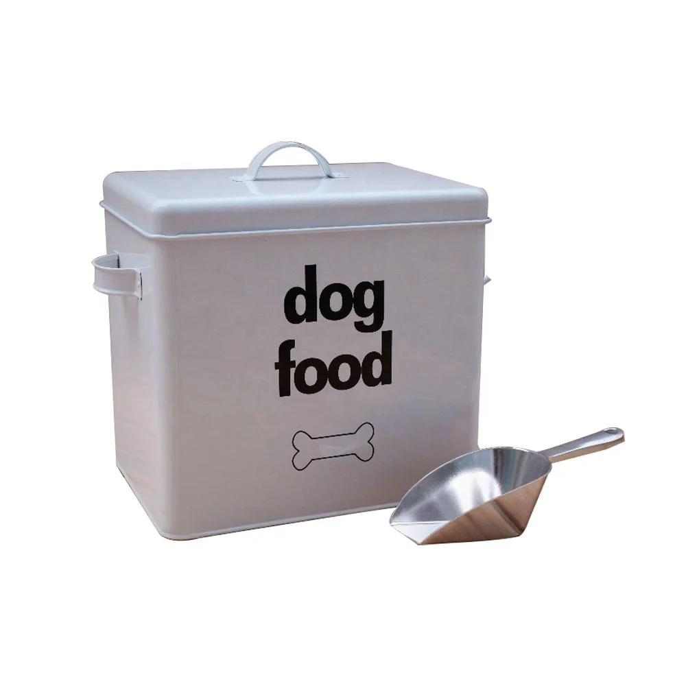 High Quality Galvanized Metal  Dogs Food Container With Lid  Pet Food Storage
