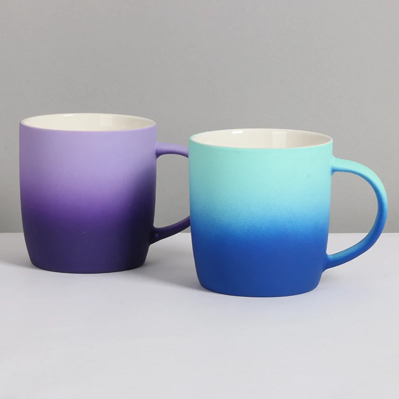 2022 Unique Design Modern Color Glazed Sublimation Mugs Gradient Ramp Ceramic Sublimation Mugs