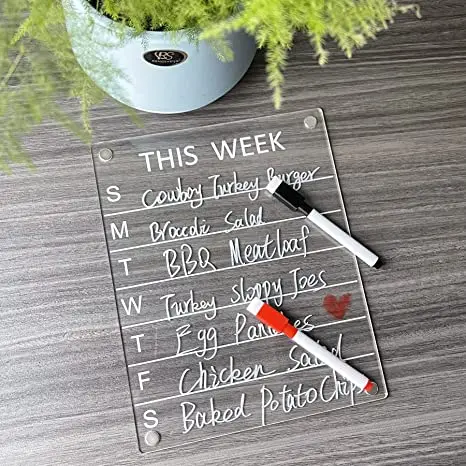 Magnetic Board To Do List Board For Refrigerator Acrylic Dry Erase Board