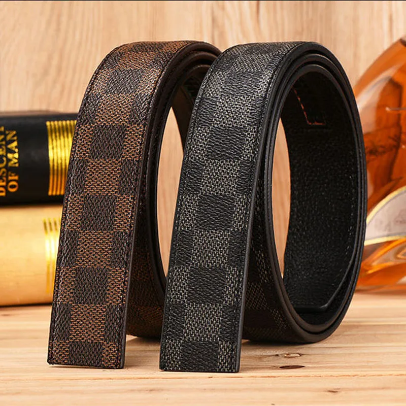 Automatic buckle belt with teeth alloy Fashion Luxury Brand Designer Men leather belts BeltsPopular pu buttonless
