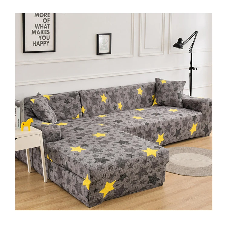 Wholesale china printed spandex sectional Couch slipcover Furniture Protector stretch elastic sofa cover