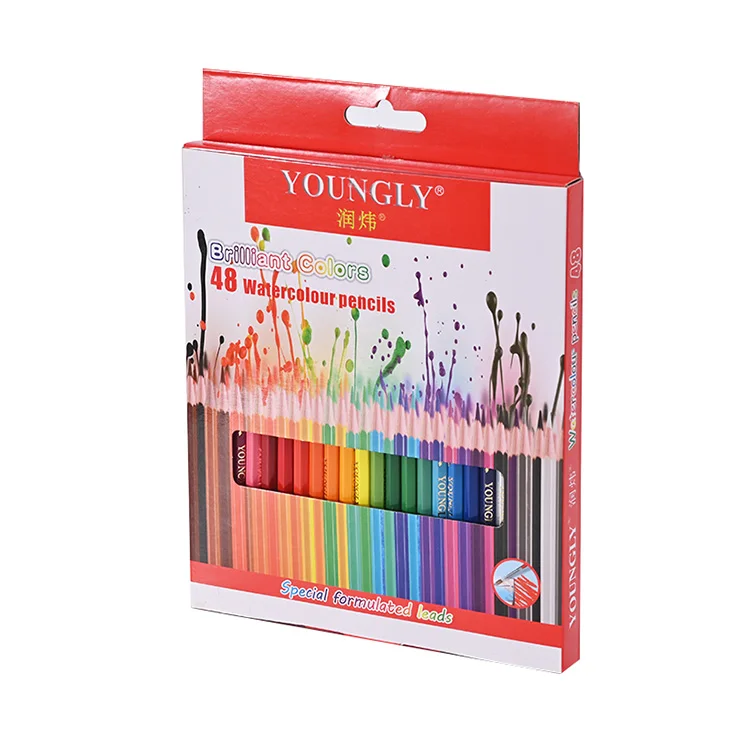
Hot Sale Soft Series Lead Cores 48 Premium Water Colored Pencils for Adult Coloring 