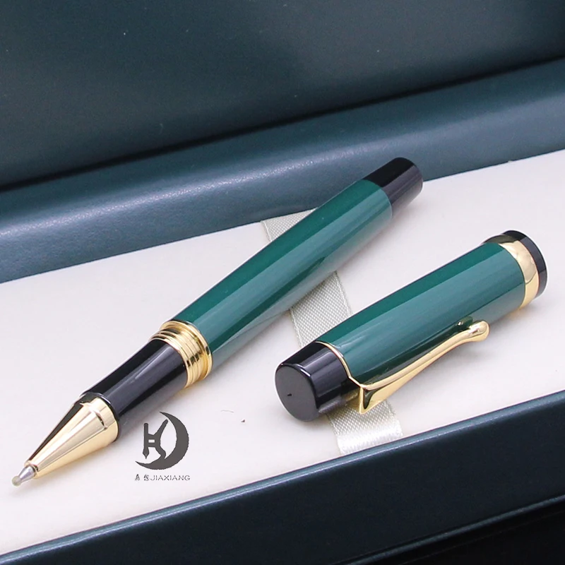 Business premium custom pen design writing luxurious green pen decorated gift customized logo ballpoint pen