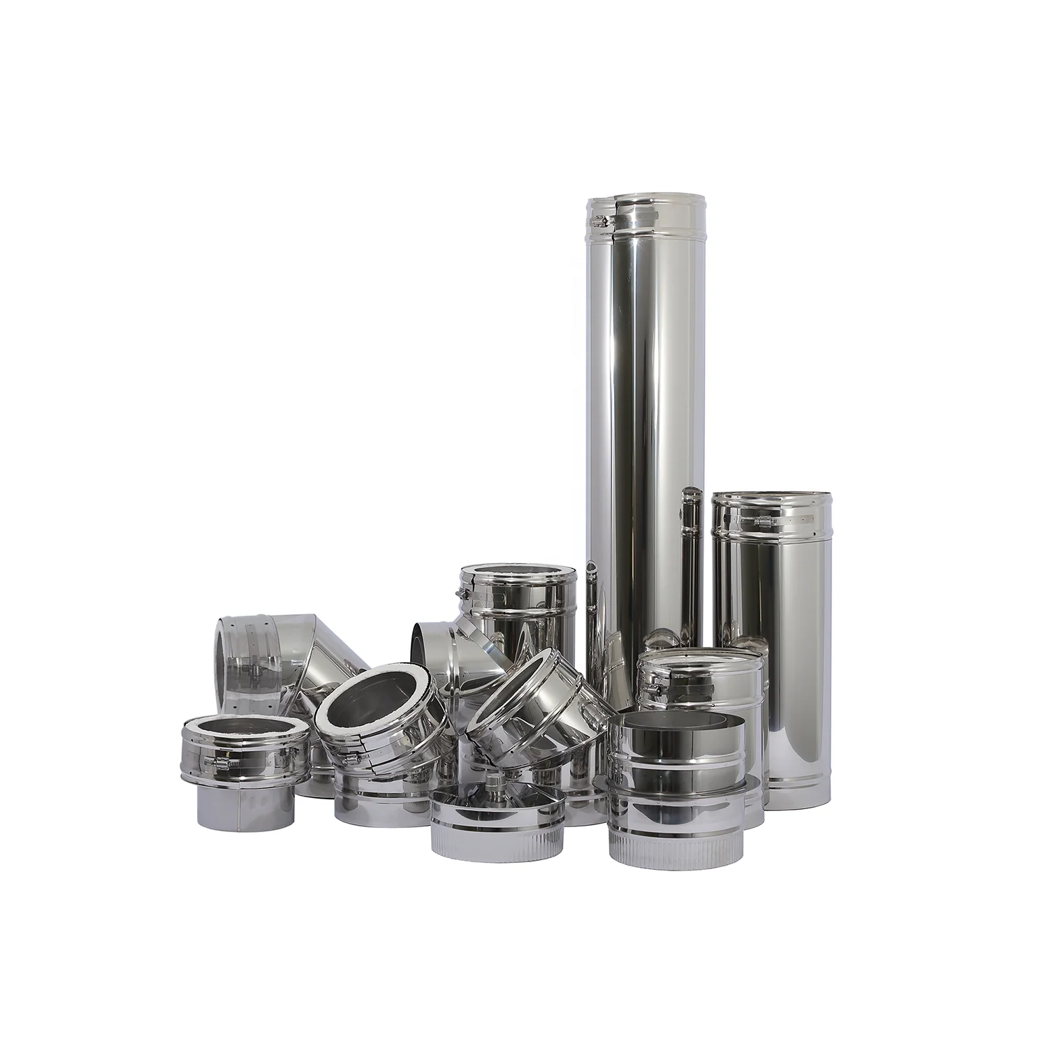CE Double wall 5/6/7/8/10 inch stainless steel 304 / 316  twist lock system straight chimney pipes