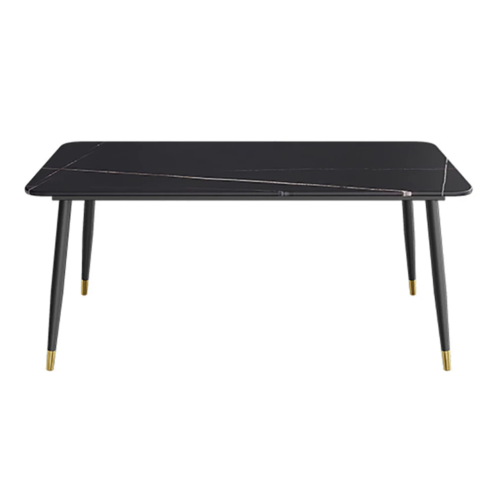 Cheap luxury household marble dining tables and chairs white faux dining rectangular modern black marble coffee table
