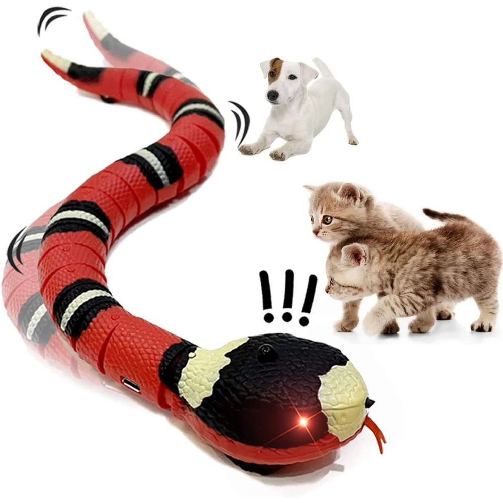 Automatic Smart Sensing USB Rechargeable Snake Cat Toy Teaser Play Interactive Electric Snake Cat Toys