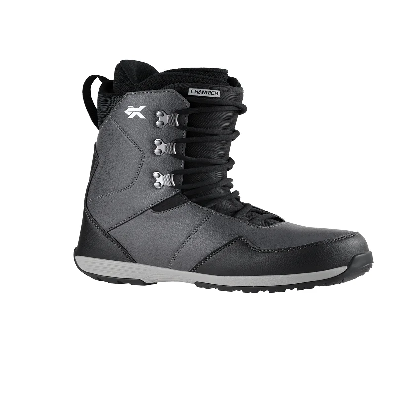 Leather high quality adult men snowboarding boot ski shoes direct selling unisex women waterproof snowboarding ski outfit shoes