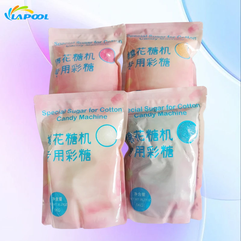 High Quality Commercial Multi-Colored Sweet Floss Sugar Cotton Candy Pack