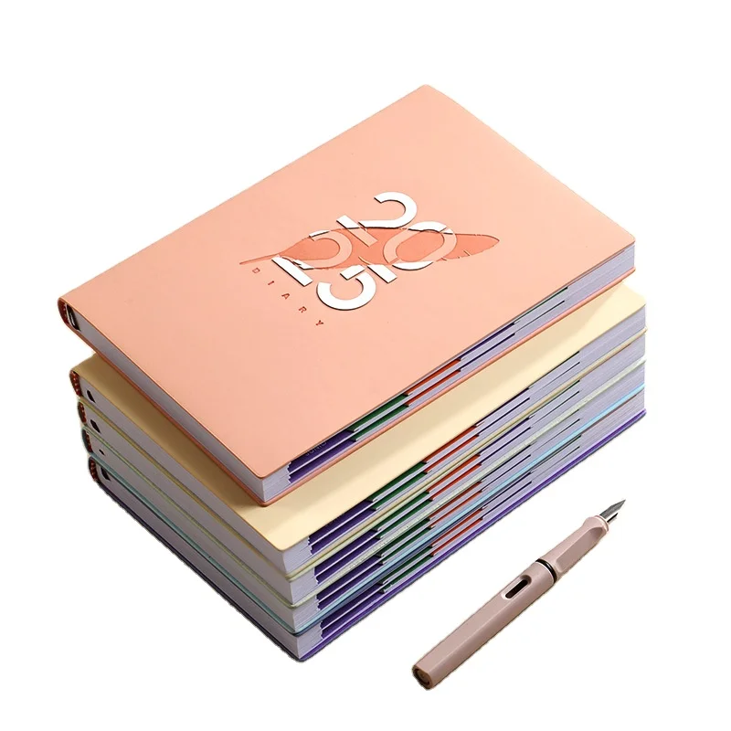 2025 High Quality Custom A5 Size 365 Daily Planner Notebook Pink Journal Spanish Printing Weekly Planner Agenda 2025