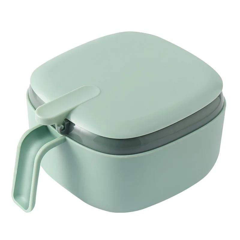 4 Tray Plastic Spic Jar Set Kitchen Seasoning Box Pot Condiments Container With Spoons