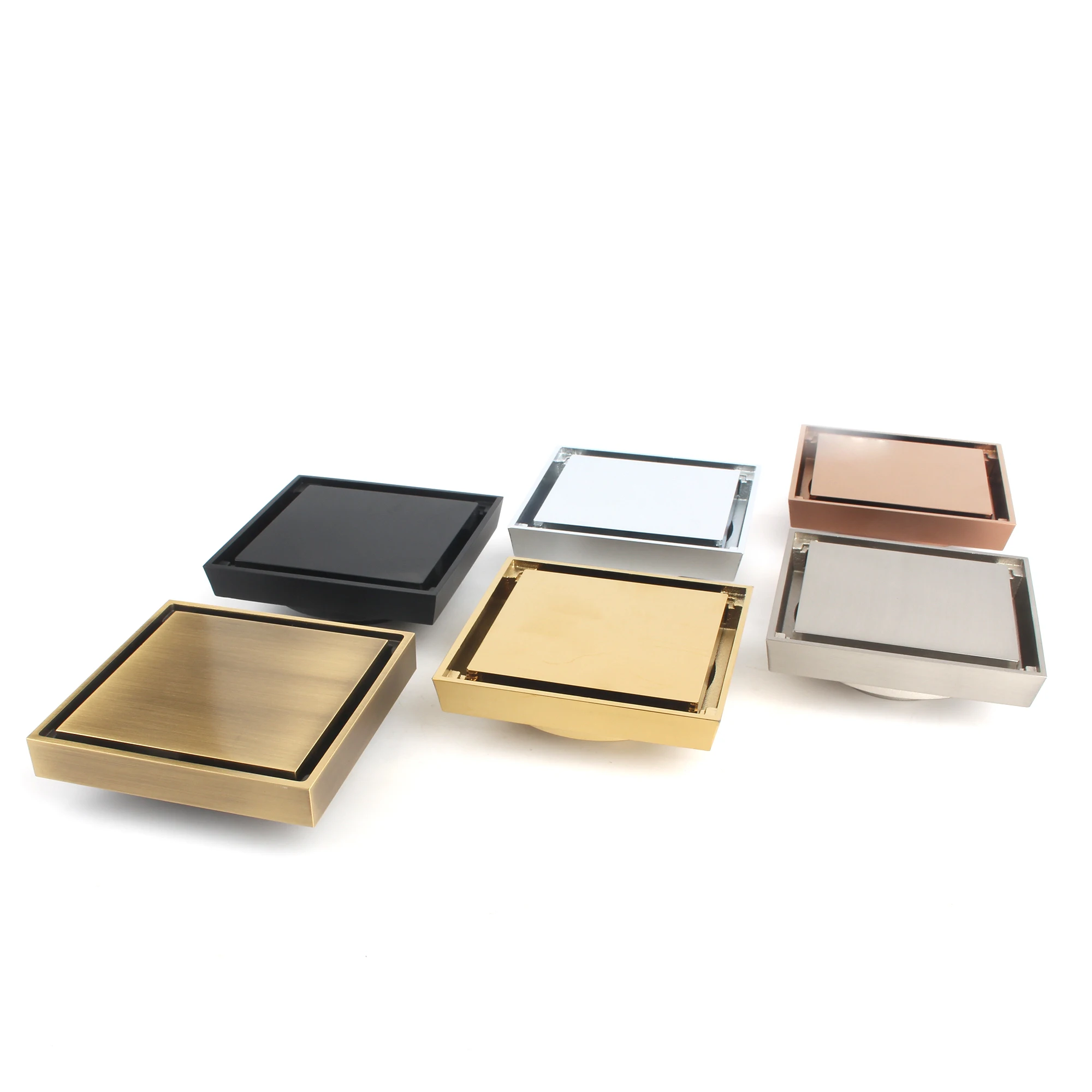 Bangqi Brass 10x10cm Tile Insert Floor Drain Chrome Plated Kitchen and Bathroom Drain with Filter for Hotel Usage and Basins