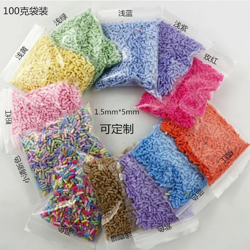100G New Slime Additives Candy Polymer Clay Sprinkles Cute DIY Sprinkles Chocolate For single color sprinkles hair accessories
