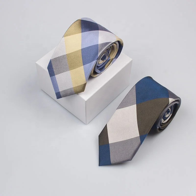 2021 сплошная печать бизнес стиля изготовленные на заказ проверяет ткань из полиэстера для мужчин галстуки для костюма