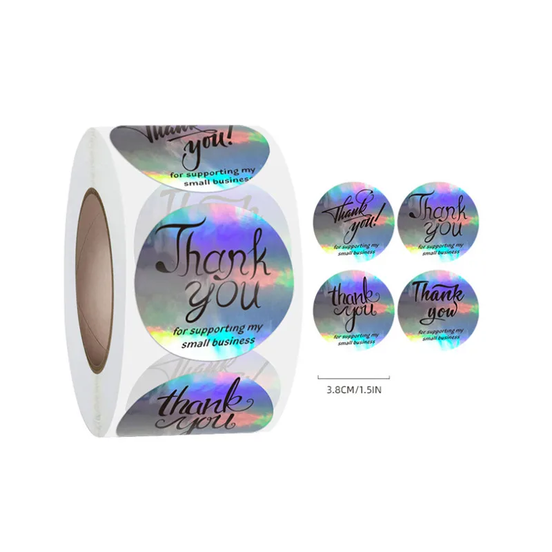 Custom Printed Thank You Stickers Flower Rolls Custom Printed Self Adhesive Packaging Labels Stickers