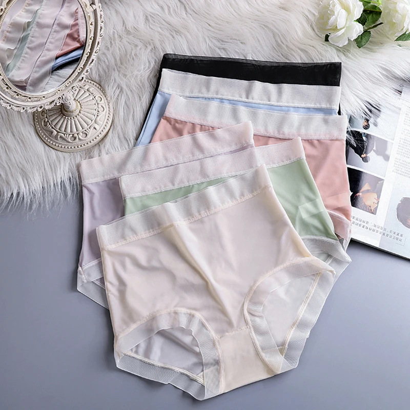 Summer Ice Silk Mask Pants Seamless Underwear Ladies Thin Pure Sexy Translucent Girl Wholesale Spot