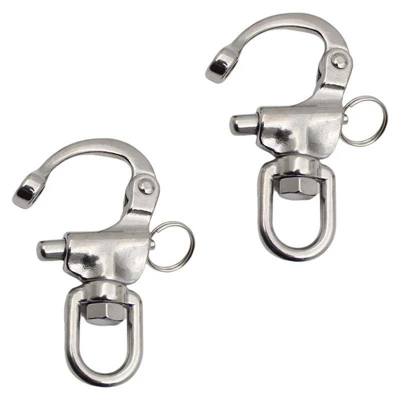 Boat Rigging 316/304 Stainless Steel Quick release Bail rope Swivel Eye Snap Spring Shackle