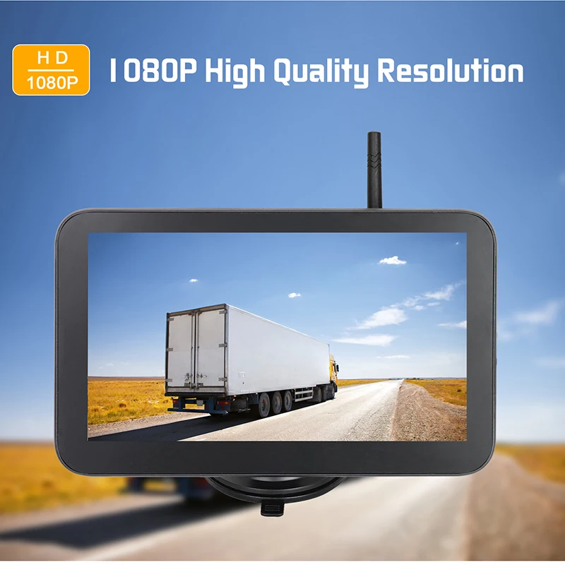 7 Inch Bus Car Vehicle Monitor 4 Camera DVR Wireless Truck DVR Rear View Reverse Camera System Kit For Trailer aid