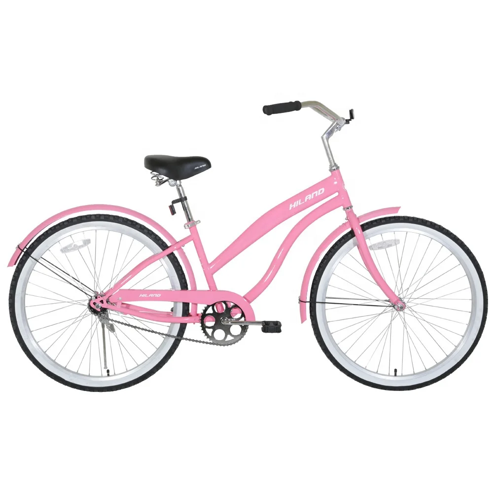 JOYKIE 26 Inch Adult City Bike Pink Beach Cruiser Bicycle for Woman,OEM Lowrider Bike