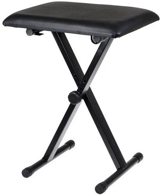 Wholesale X frame padded cushion adjustable keyboard bench folding metal lift music stool
