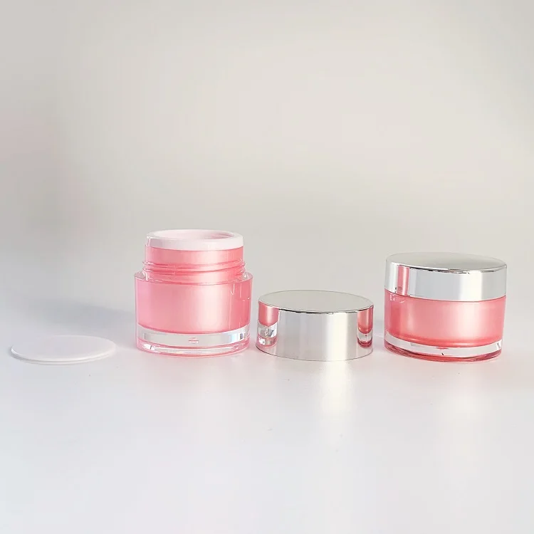 5g 10g 30g 50g empty pink beauty acrylic pot face cream jar plastic lotion bottles for cosmetic packing