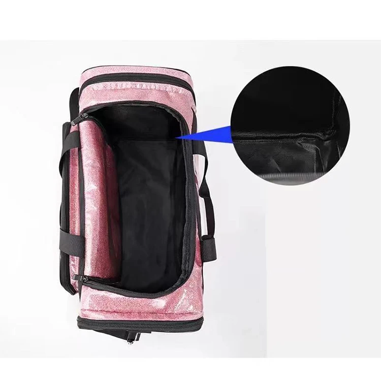 Custom spend a night wap overnight bag waterproof large bling pink holographic luggage travel bags big size