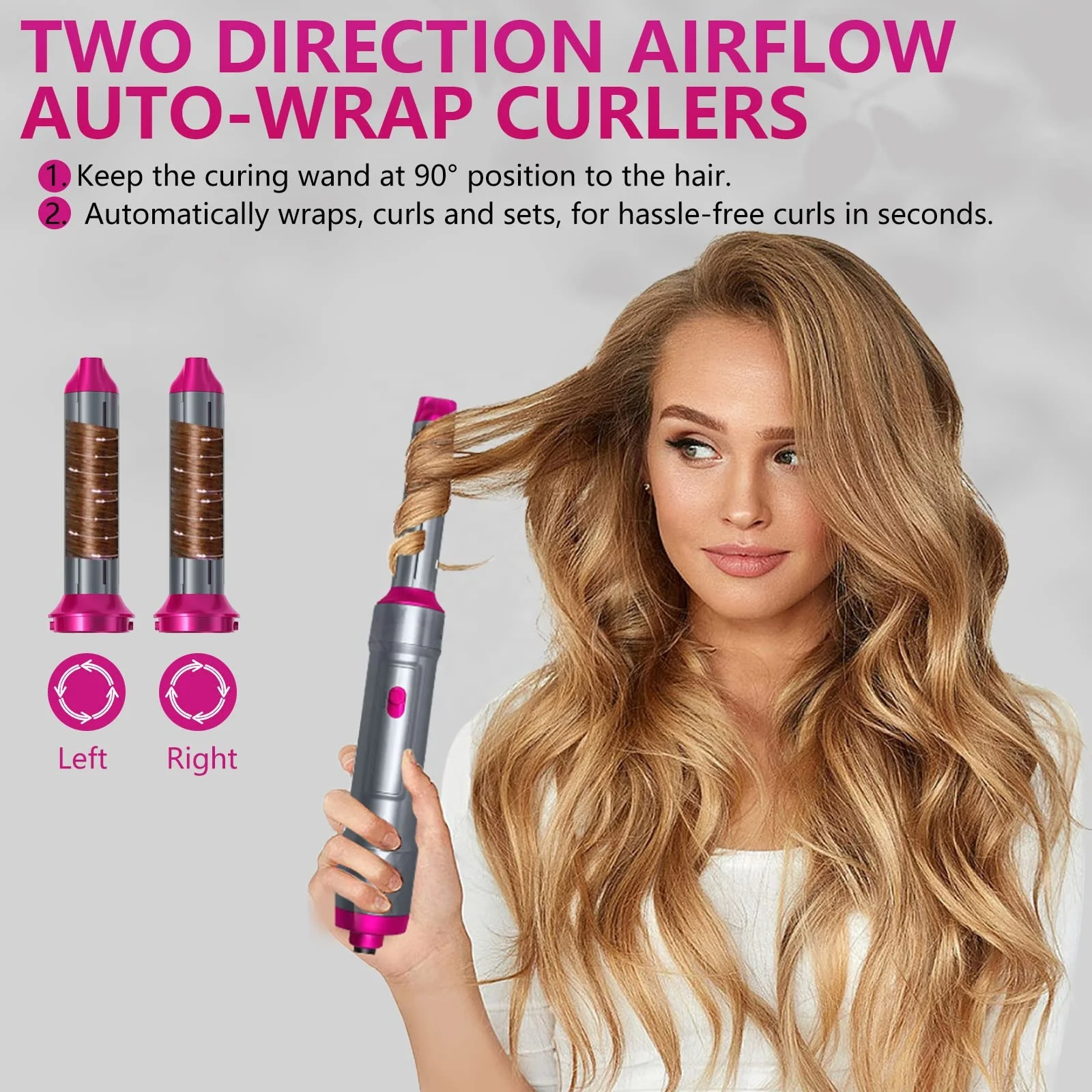 Professional 5 In 1 Hair Dryer & Volumizing Brush Stock One Step Curling Hair Dryer And Styler Electric Hot Air Brush Comb