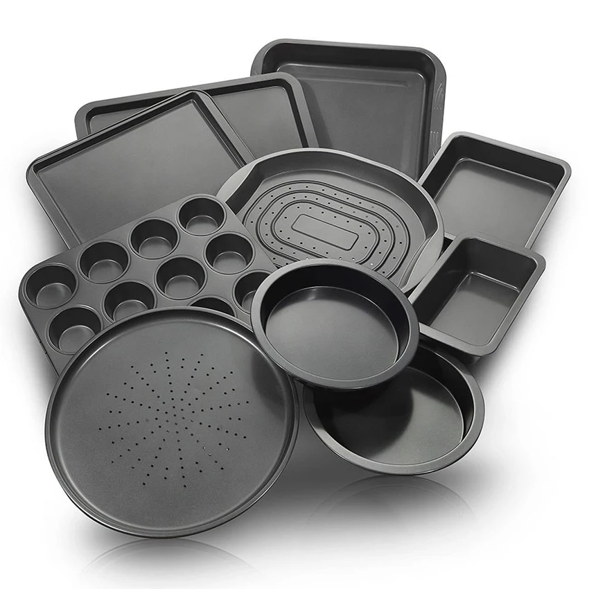 Non-stick 6/7/8/9/10/11/12 inch Roasting Loaf Muffin Pan steel Pizza baking pan aluminium baking tray with lid