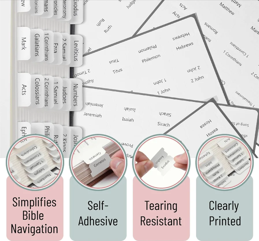 Factory Made Index Tag Old and New Testaments Large Printed Laminated Bible Tabs