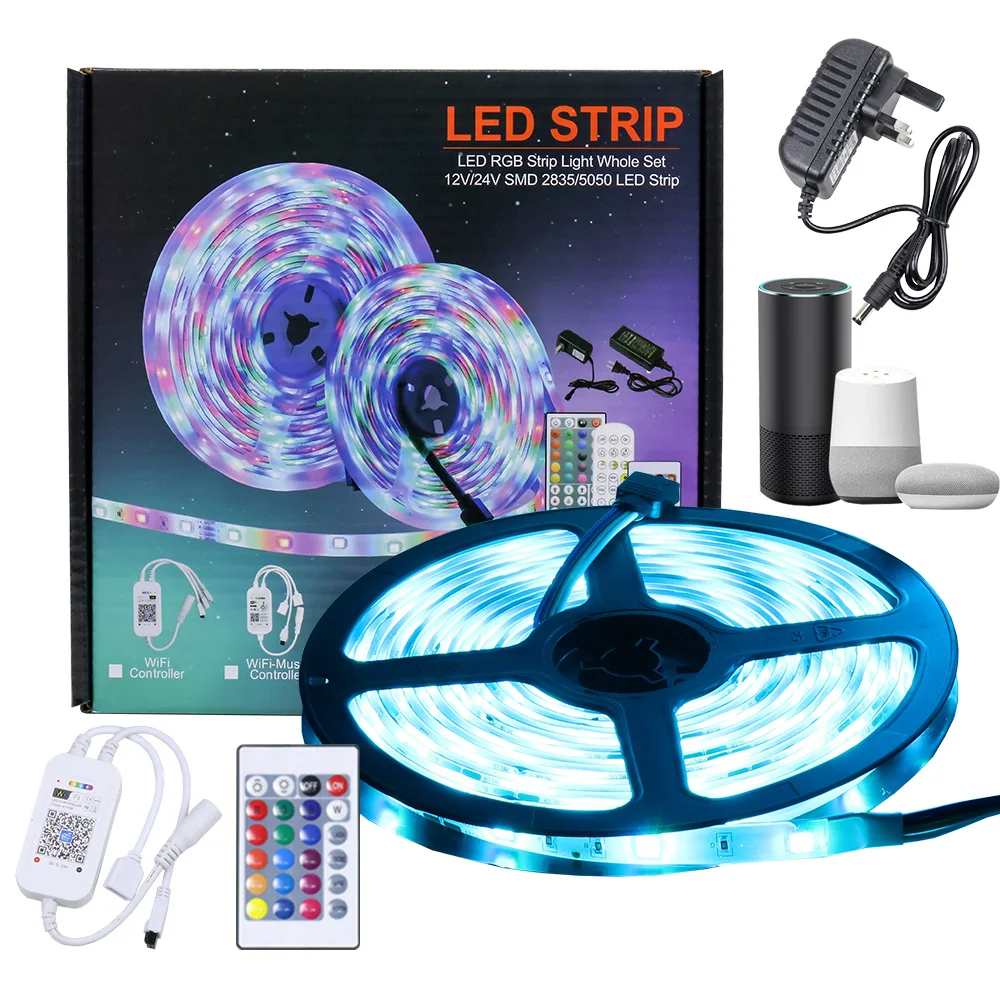 High Quality APP Or Wifi Remote Controlled 5050 RGB Waterproof LED Smart Strip Light For Living Room