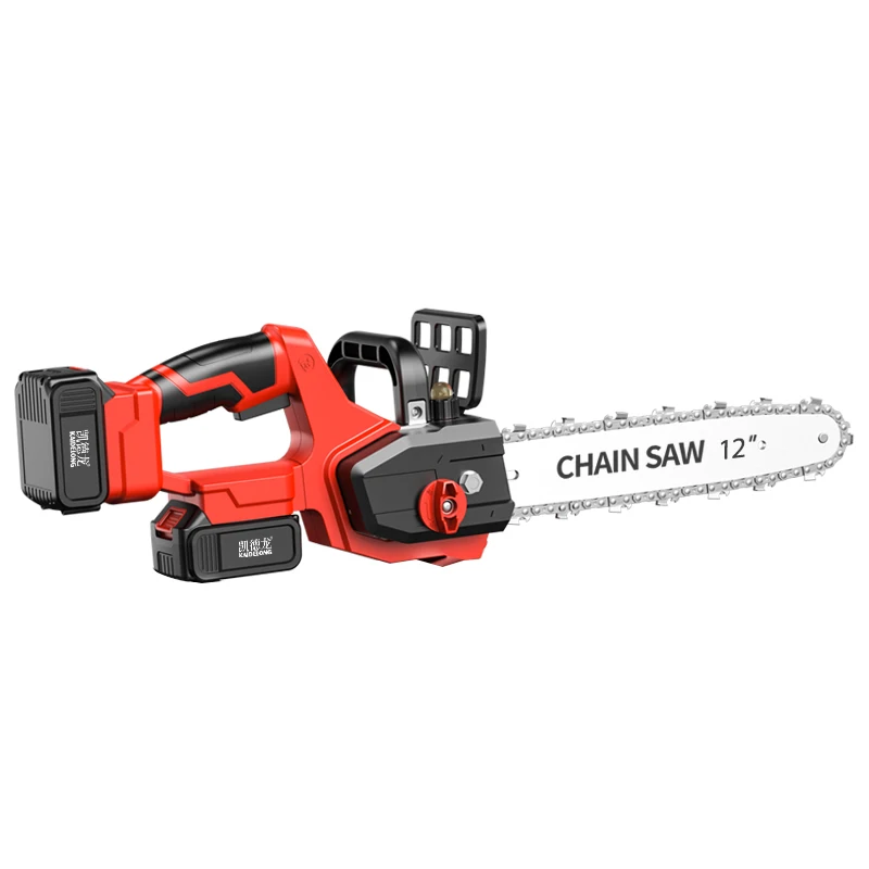 Portable 12-Inch Dual Battery 21V Wireless Lithium DIY Electric Chain Saw Outdoor Forest Logging Woodwork Rechargeable Handheld