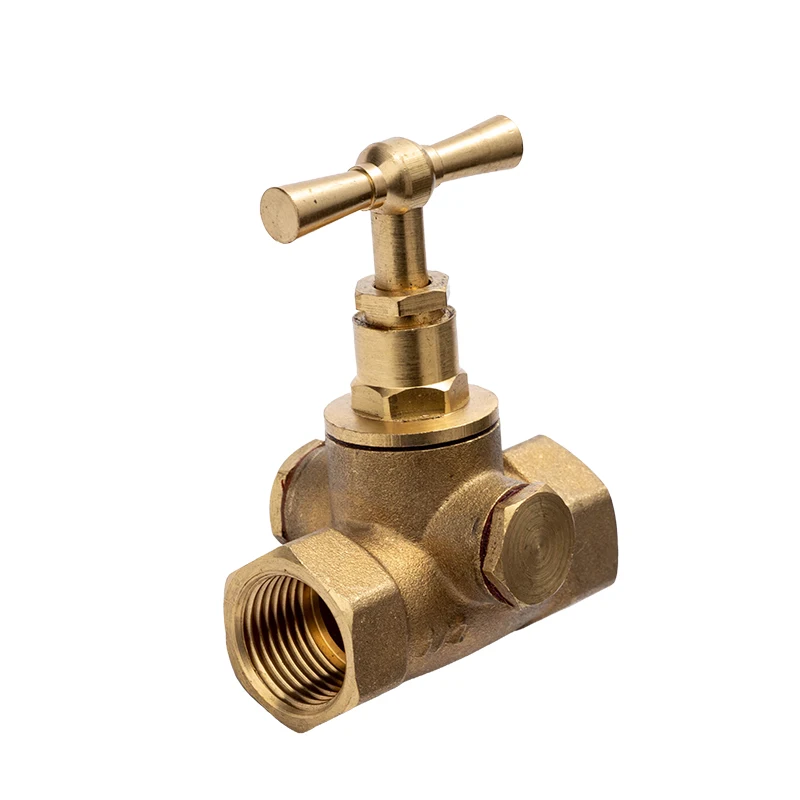 Classic Full Size Brass Chrome Stop Valve Female Threaded Stop Check Valve High Quality T-handle Shut-off valve