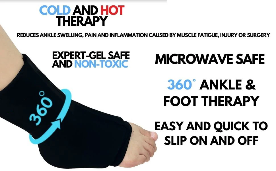 Reusable custom skin-friendly non-toxic hot&cold foot sock breathable microwave ice&heat feet pack massager