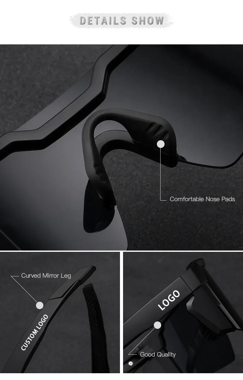 2024 Custom logo Sunglasses Men TR90 frame UV400 protection square women bike cycling sports sunglasses