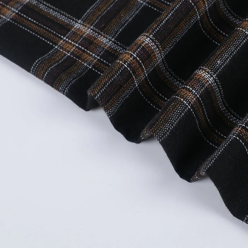 Woven breathable 16S 21S brushed polyester cotton yarn dyed flannel check plaid fabric for mens woman shirting pajama