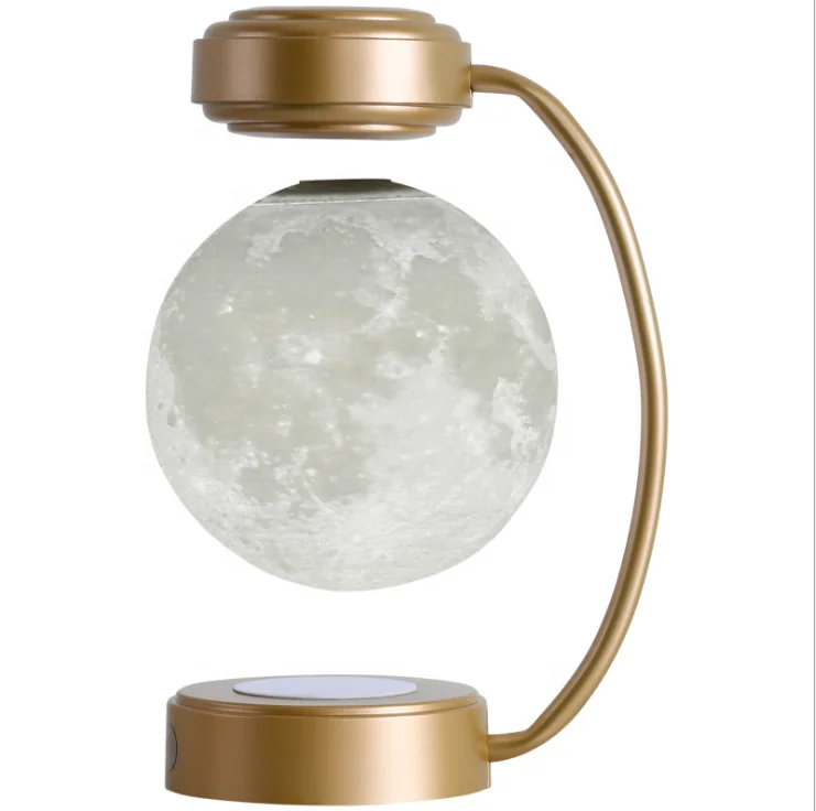 China Custom Made saturn night light rotating led luna floating lamp creative 3d magnetic levitation moon lamp