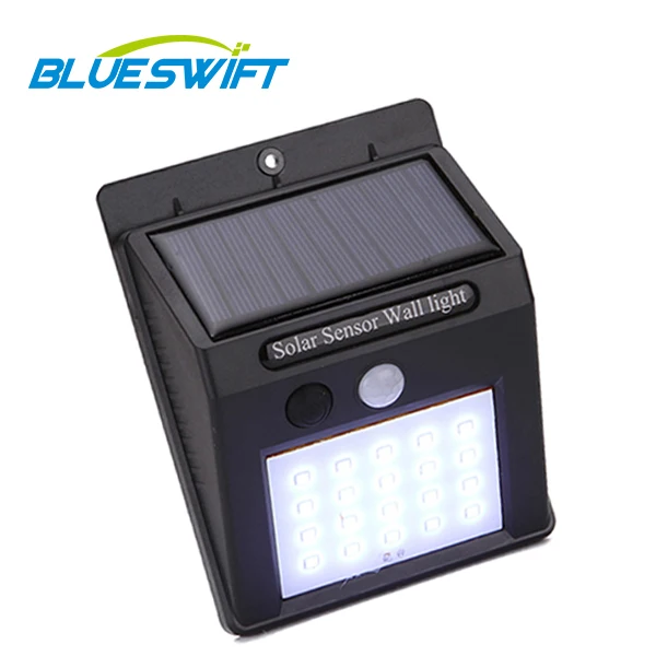 Outdoor IP65 Solar Garden light SMD LED Emergency PIR Motion Sensor Wall Lighting