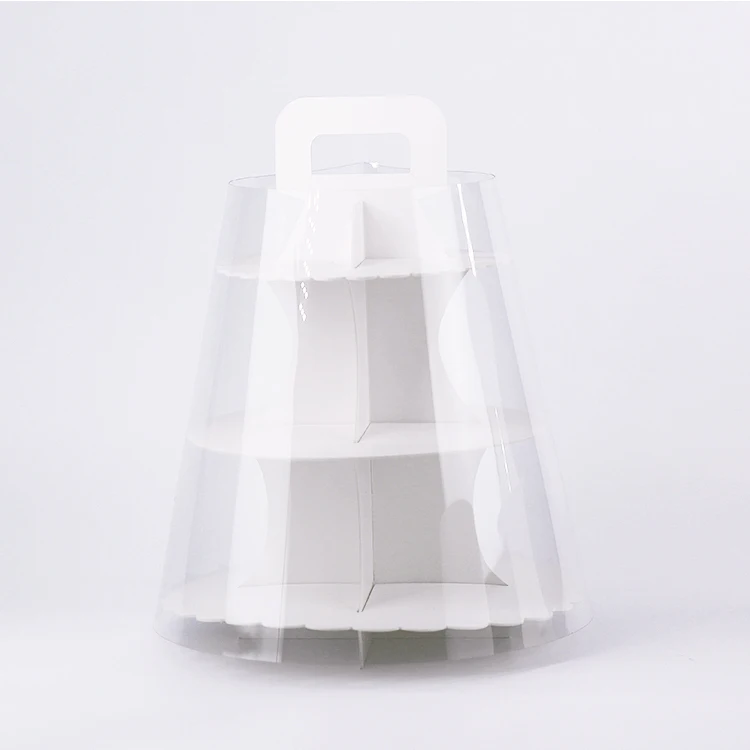 Paper Scatola Torta Cardboard Stand 3 Tier Dessert Cupcake Tower With Logo