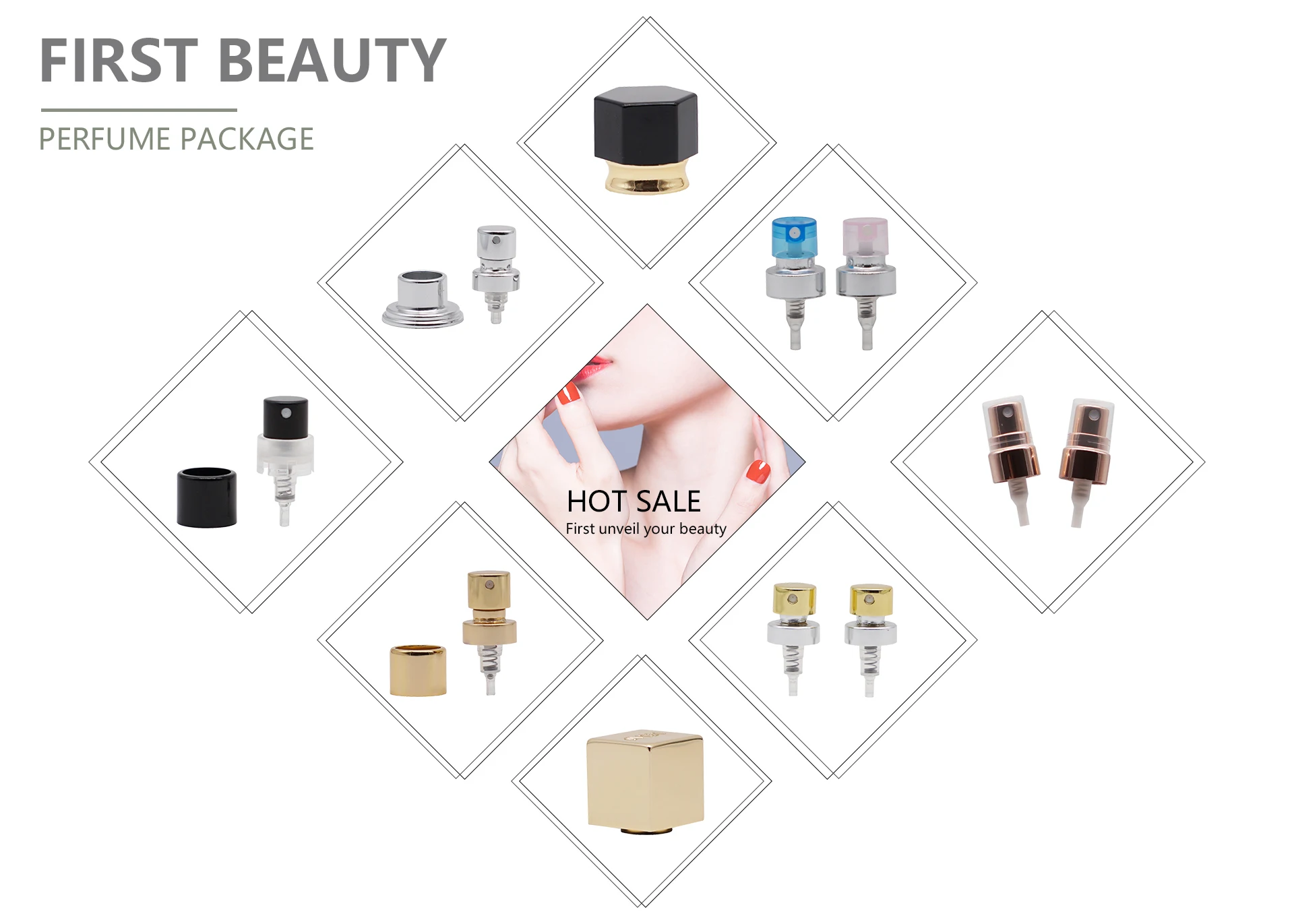 
Aluminum Perfume Spray Cap FEA15 Perfume Crimp Spray Pump Fine Mist Sprayer 