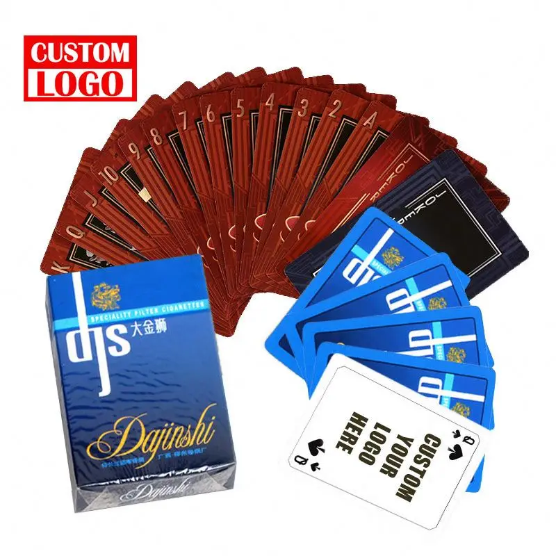Customized Printing Poker Cards With Box High Quality Plastic Card Smooth Waterproof Black Playing Cards Game