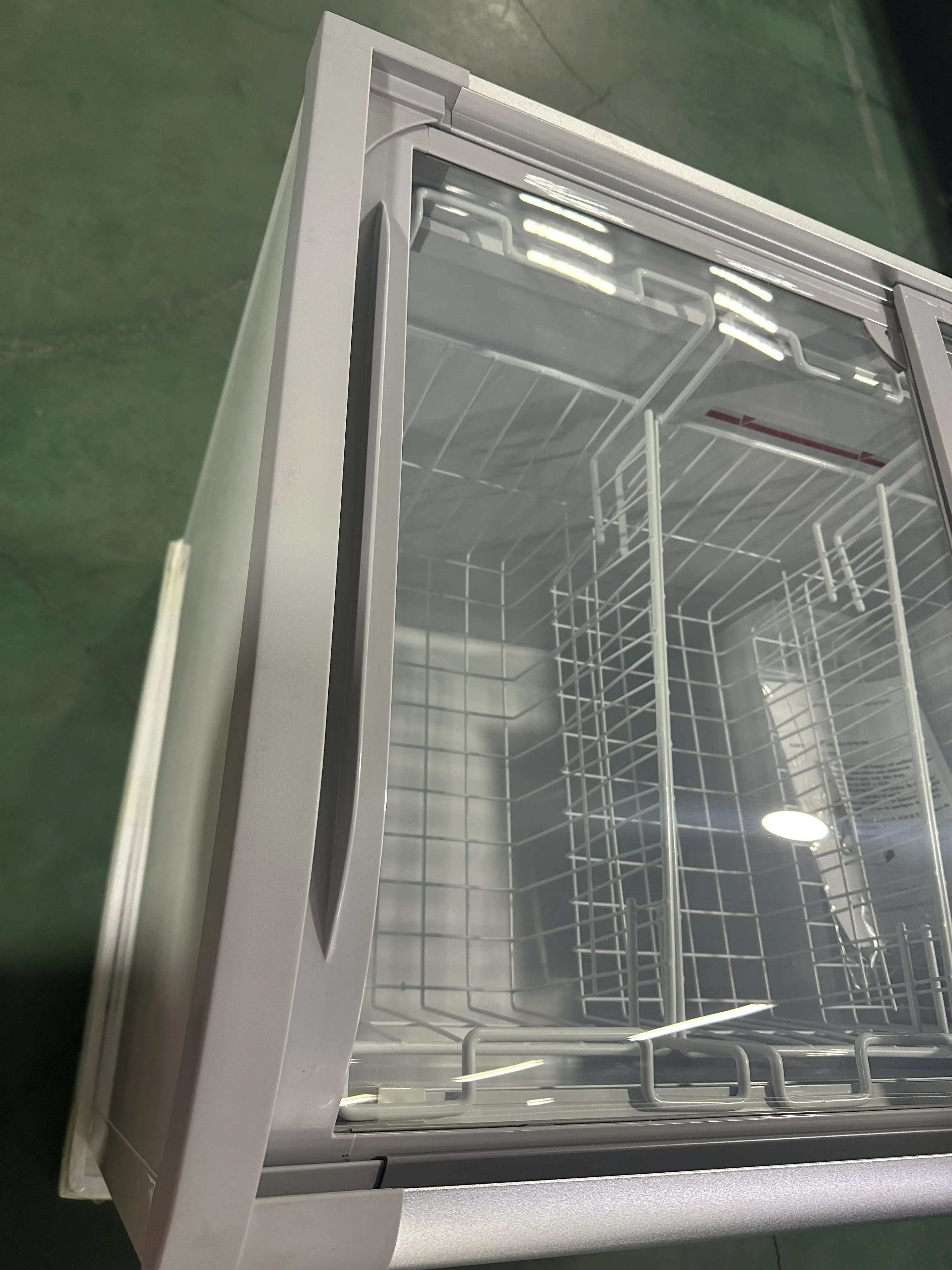 Kenkuhl  supermarket curved glass top glato  ice cream chest freezer commercial display