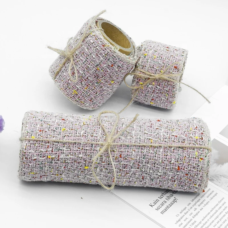 Fabric tweed high quality thick knitted tweed fabric ribbon
