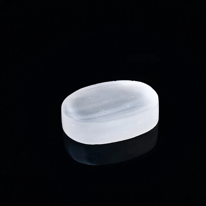 White Selenite Polished Worry Stone Thumb Massage Stone Stress Meditation Relief Stone For Play With
