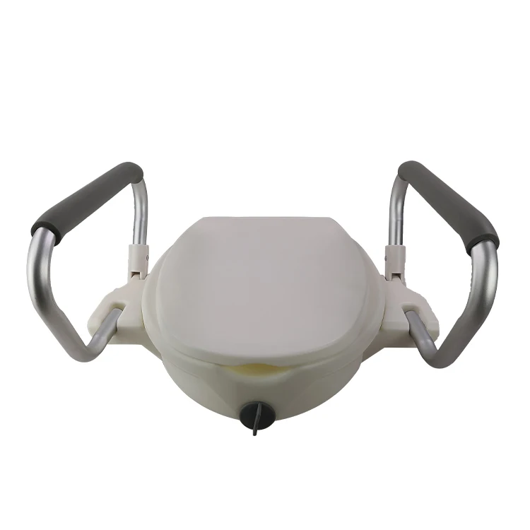 SUNCARE disabled Standard Soft Close Raised Toilet Seat For older People with armrest and footrest