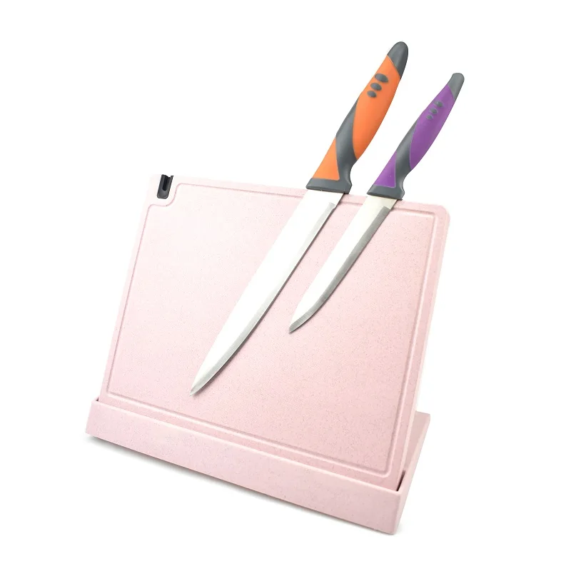 New Arrival Plastic cutting board set with knife bar and utensils holder and cheap price