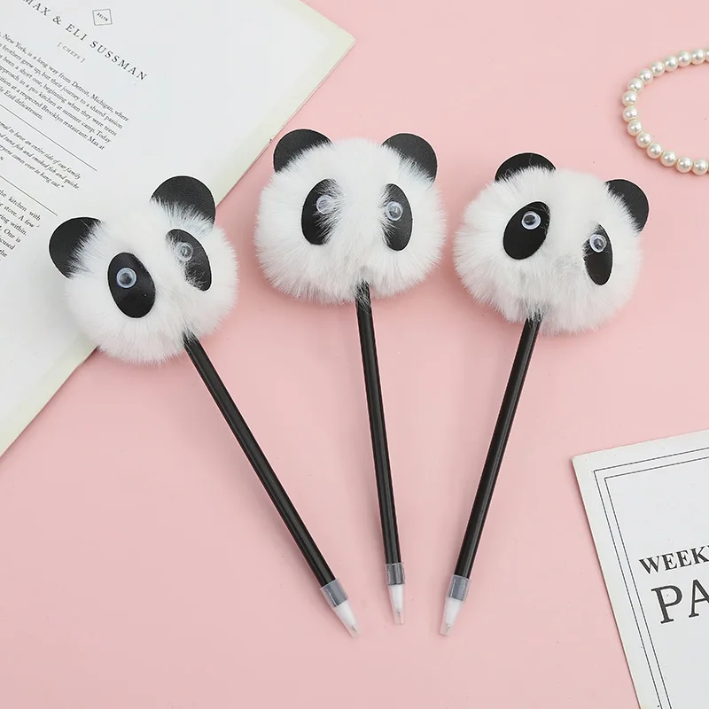 Creative Sweetheart animal furball pen Fashion simple plush ballpoint pen cartoon personality plush craft gift pen