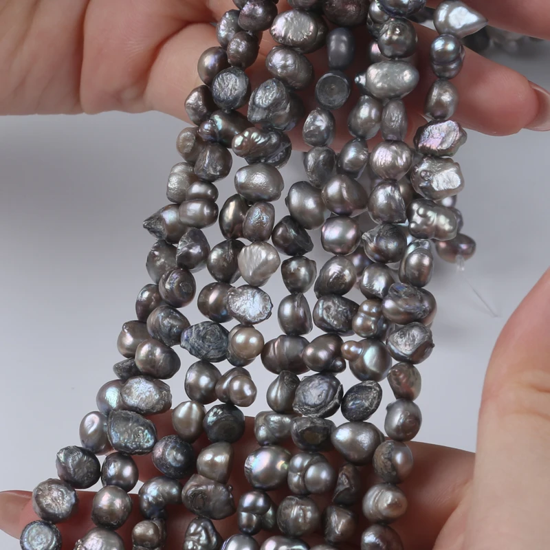 Wholesale 6-7mm Natural Gray Baroque Freshwater Pearl Beads For Jewelry Making