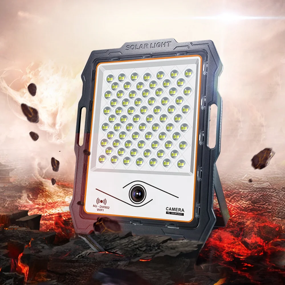 Waterproof IP67 100W-400W Portable Solar Monitoring Floodlight with HD Camera CCTV Solar Light with 32GB TF Card