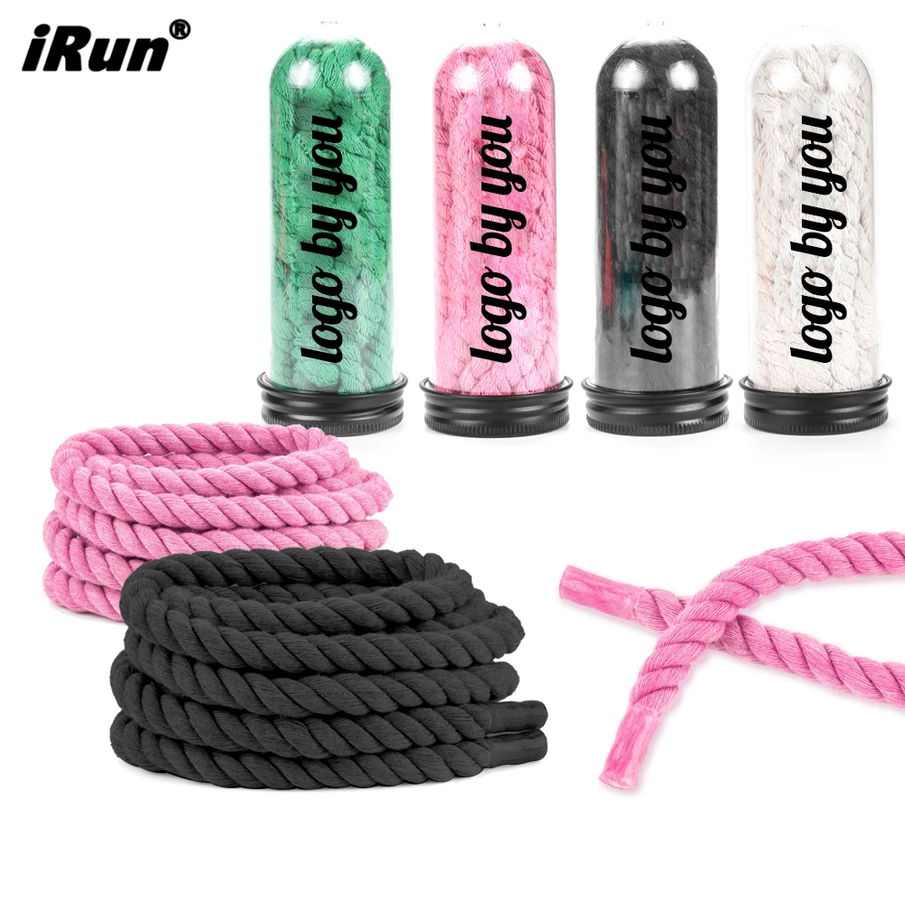 iRun Custom Solid Colors Rope Thick Shoe Laces Braided Cotton Rope Round Twisted Round Sneaker Shoelaces