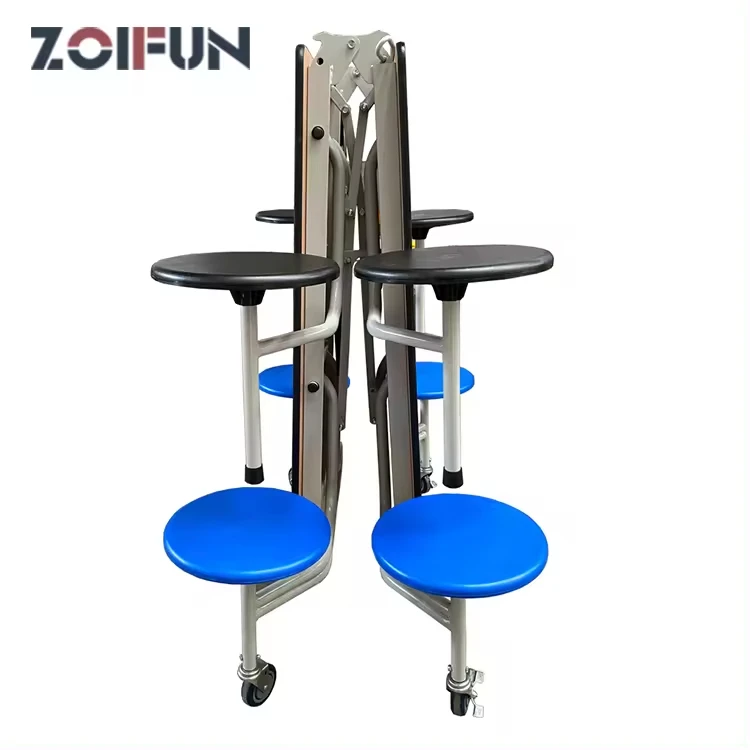 8 Seat Set Modern Folding Dining Table School Cafeteria Furniture Table