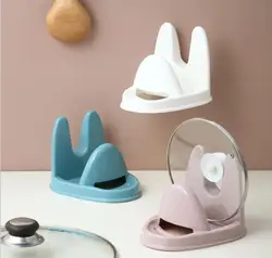 Kitchen Supplies Vertical Pot Cover Rack Plastic Multi-function Drain Shelf Spoon Spatula Storage Rack